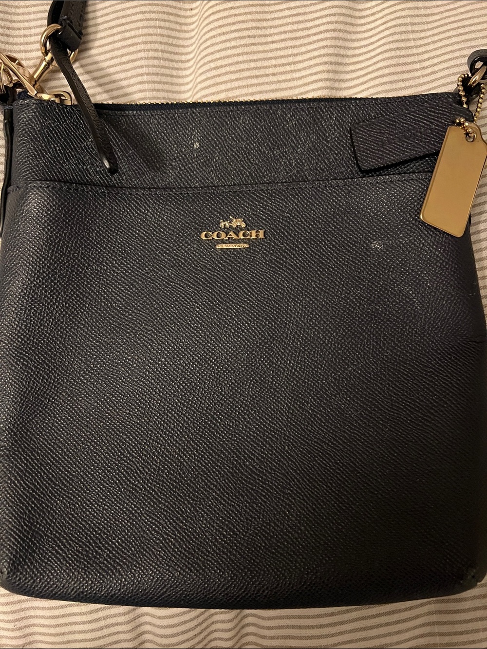 Coach Black Leather Crossbody with Gold Accent - Picture 2 of 3